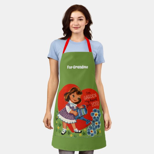  Schort Retro Oma Tuinieren Koken Gift (Gedragen)