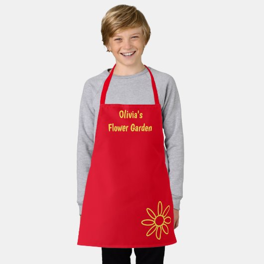 Schort, rood, schattig, haar naam schort (Gedragen)