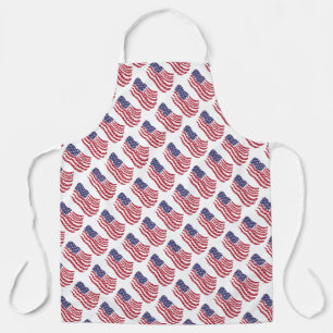 Schort rood wit blauw vlaggenpatroon