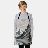 Schort S T-SHIRT Mountain Lake Scene afbeelding (Gedragen)