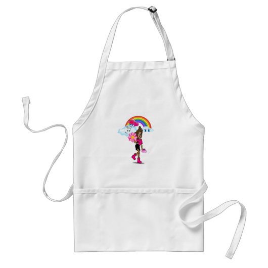 Schort van Afrikaanse Girl Rainbow Clouds Kitchen (Voorkant)