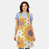 Schort van bittere geelzonnebloemen (Gedragen)