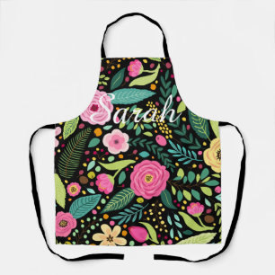 Schort van Black en Floral Kitchen