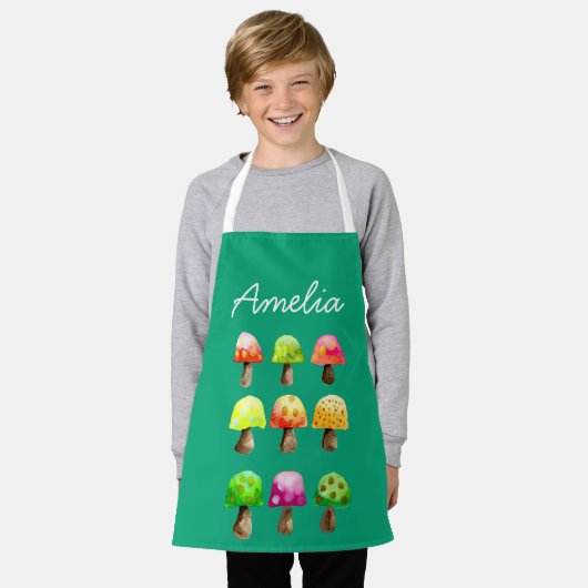 Schort van champignons met een hoge kleur (Gedragen)