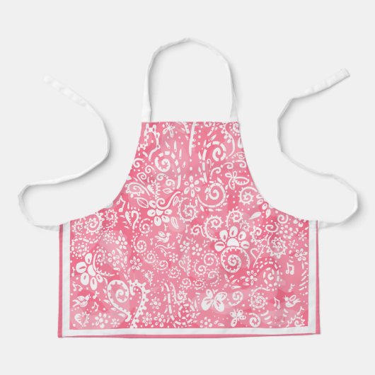 Schort van de Roze Paisley van het kind (Voorkant)