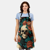 Schort van de schedel en het Roos (Gedragen)