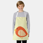 Schort van eigenkleurige koeienvogels (Gedragen)