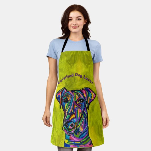 Schort van gecertificeerd Hondenliefhebber (Gedragen)