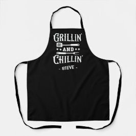 Schort van Grillin en Chillin BBQ