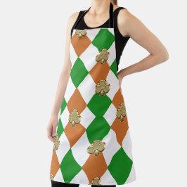 schort van groene oranje klaver