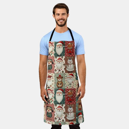 Schort van het kerstpatroon (Gedragen)