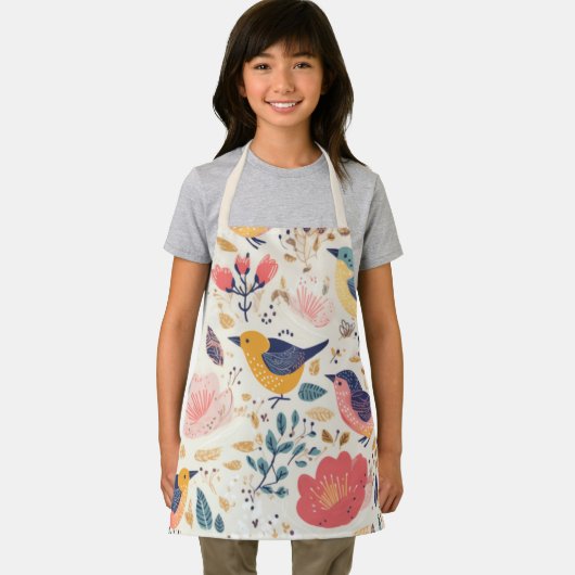 Schort van het vogelpatroon en het vogelpest (Insitu)