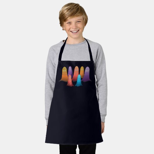 Schort van kleurige spoken (Gedragen)