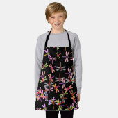 Schort van kleurrijke libellen (Gedragen)