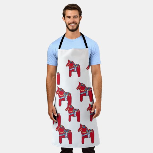 Schort van Red Dala Horses (Gedragen)