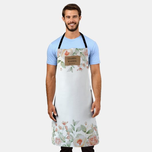 schort van salon monogram voor bloemkool (Gedragen)