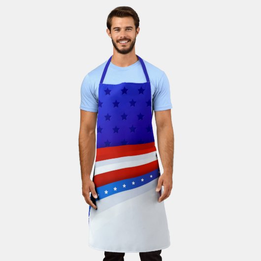 Schort van sterren en strips (Gedragen)