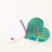 Schort van Turquoise Blue en Gold Tree Notitieboek (Binnen)
