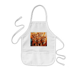 Schort - vijf leeuwenwelpen kunstwerk