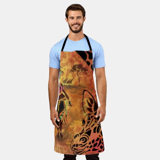 Schort voor Afrikaanse vrouwen en Giraffes (Gedragen)