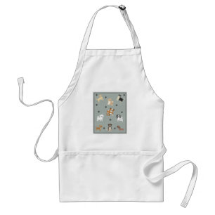 Schort voor Dog Bath met Cute Illustrated Dogs