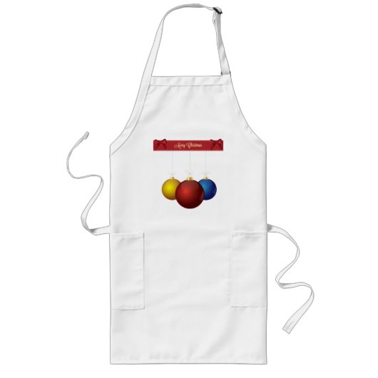 Schort voor feestdagen - kerstversieringen (Voorkant)