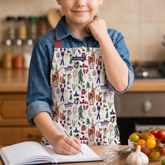 Schort voor houtwaren, noordelijk kerstfeest, all-