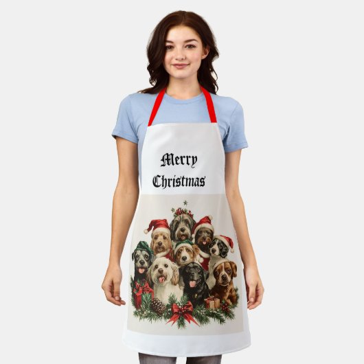 Schort voor kerstpuppy (Gedragen)