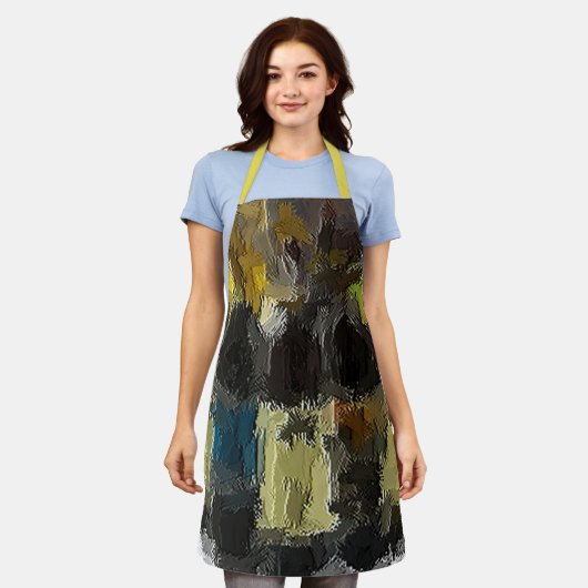 Schort voor multifunctionele afdruk van wijnflesse (Gedragen)