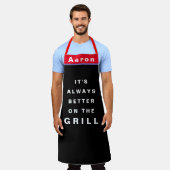 Schort voor papa - Aangepaste naam Chef Quote Mann (Gedragen)