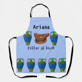 Schort voor Potter op het werk met wieltjes en aar