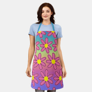 Schort voor regenboog en bloemen