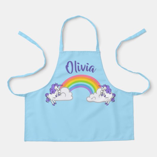 Schort voor regenboog en Unicorns Design (Voorkant)