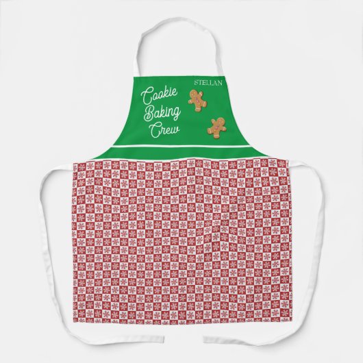 Schort voor rode en witte feestdagen Snowflake (Voorkant)