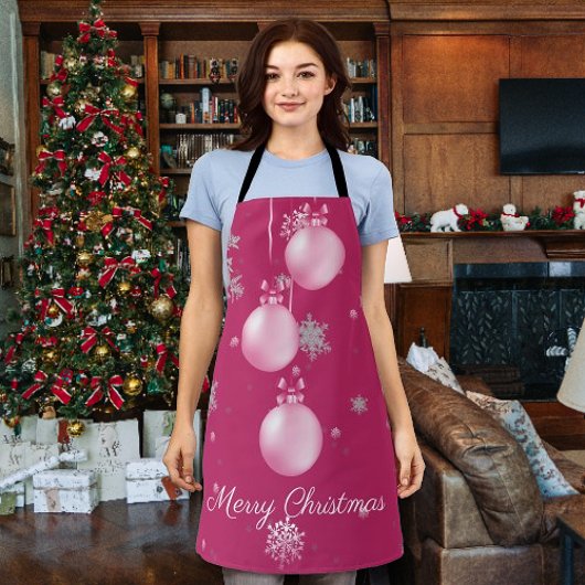 Schort voor roze kerstversiering