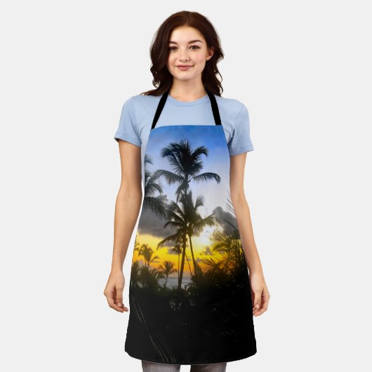 Schort voor Tropical Sunset Print (Gedragen)
