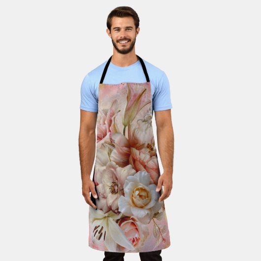 Schort voor tuinpartijroze All-Over Print  (Gedragen)