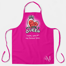 Schort voor volwassenen: My Only Queen (magenta)