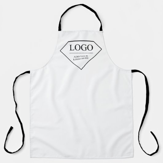 Schort voor vrouwen wit met Logo Creëer je eigen (Voorkant)