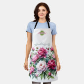 Schort Waterverf Peonies Var01 (Gedragen)