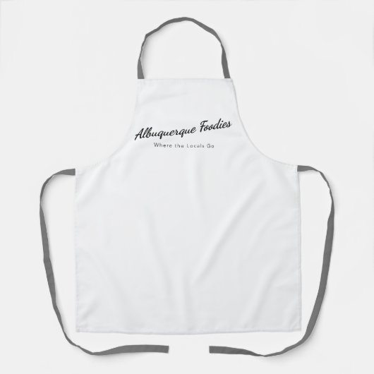 Schort Wit met Albuquerque Foodies Logo (Voorkant)