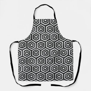 Schort Zwart Wit Hexagon Geometrisch Patroon