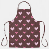 Schortje Schatje – Roze Harten op Chocolade Bruin Schort (Voorkant)