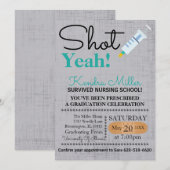 Schot Ja! Nursing School Afstuderen Uitnodigen Kaart (Voorkant / Achterkant)