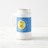 Schot Leeuw Rampant Angel Chanoeka Vlag Gepersonal Bierpul (Voorkant links)