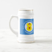 Schot Leeuw Rampant Angel Chanoeka Vlag Gepersonal Bierpul (Links)