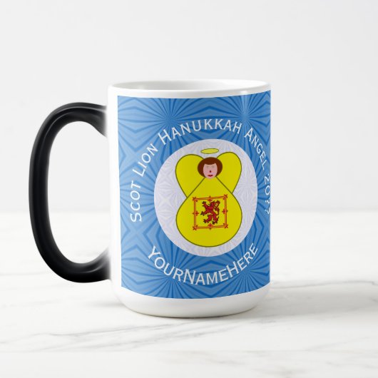 Schot Leeuw Rampant Angel Chanoeka Vlag Gepersonal Magische Mok (Links)