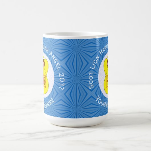 Schot Leeuw Rampant Angel Chanoeka Vlag Gepersonal Magische Mok (Midden)