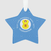 Schot Leeuw Rampant Angel Chanoeka Vlag Gepersonal Ornament (voorkant)