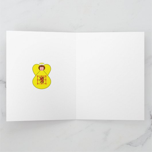 Schot Leeuw Rampant Angel Chanoeka Vlag Personalis Kaart (Binnen)